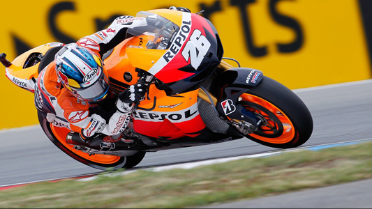 Brno - Gara<br>Pedrosa da brividi su Lorenzo  