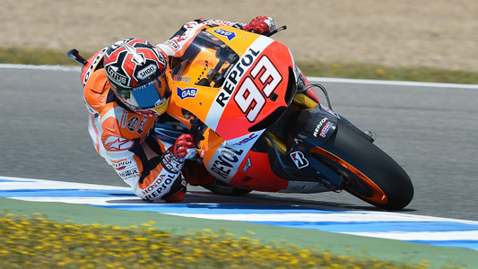 Jerez - Gara<br>Pedrosa in solitudine, e Marquez 