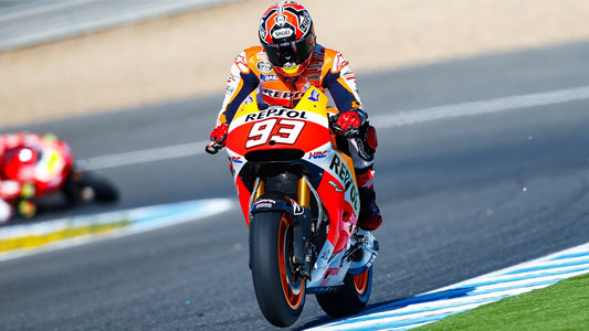 Jerez  - Gara<br>Marquez solitario, Rossi è secondo