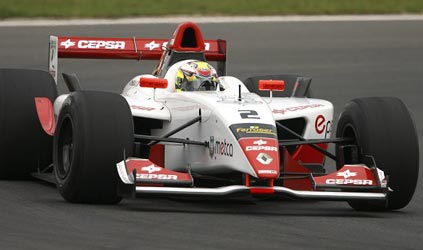 Davide Valsecchi ai test<br>di Valencia con la Draco